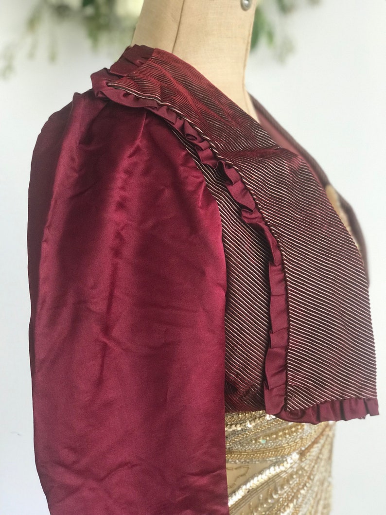 Victorian / Edwardian silk satin and velvet jacket bolero image 9