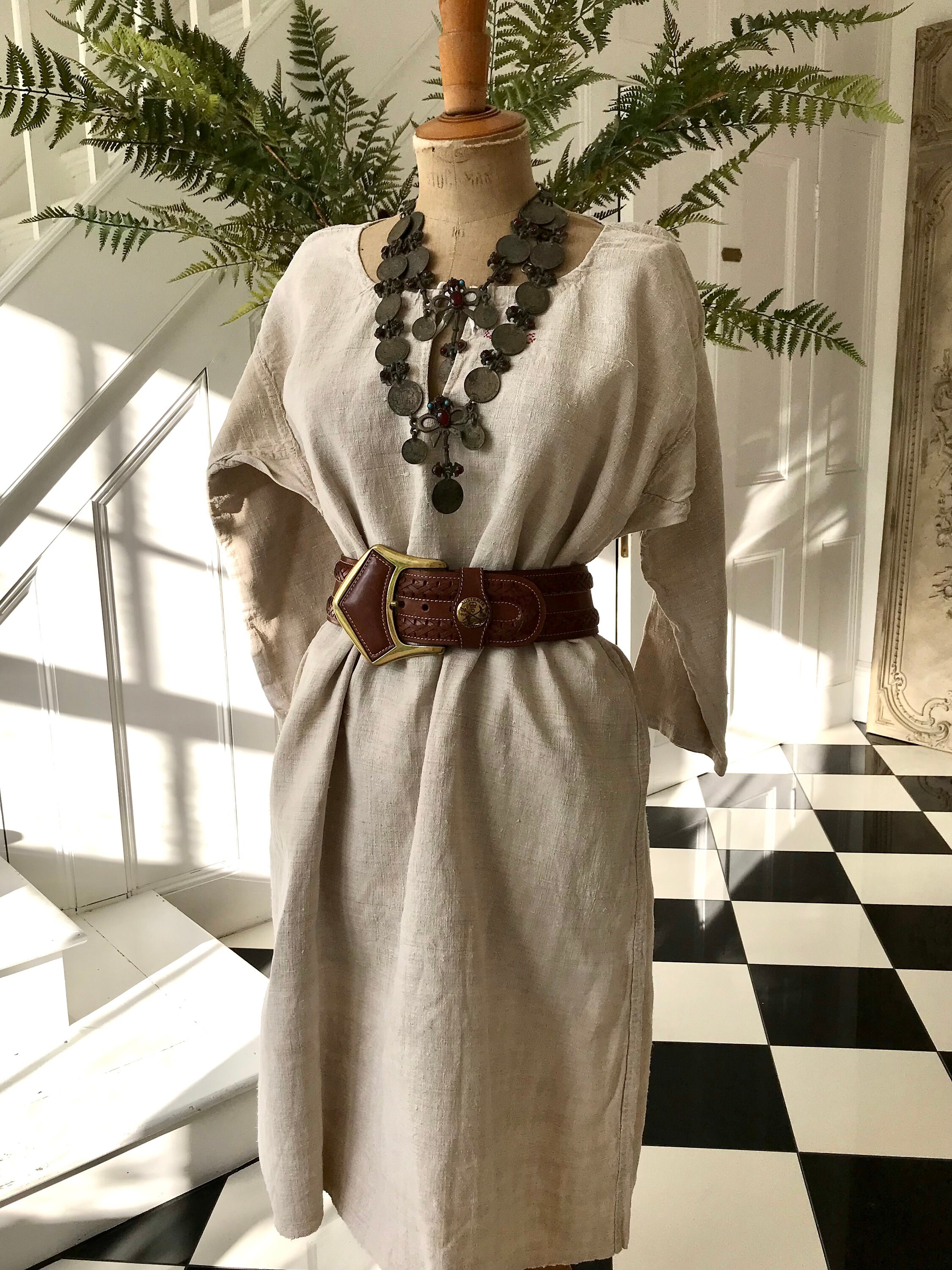 French 1800s Hemp Linen Rustic Farmers Shirt Smock Dress - Etsy