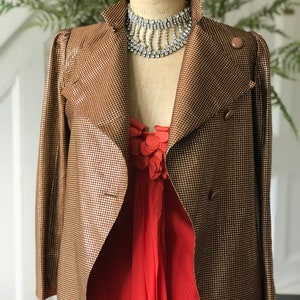 1980s designer Christian Dior silk lame jacket in bronze