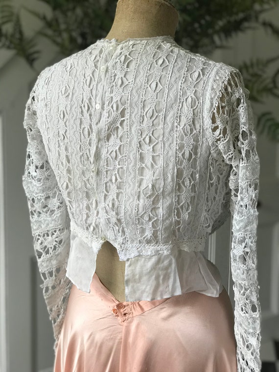 Antique Maltese lace Belle Époque Edwardian white bl… - Gem 