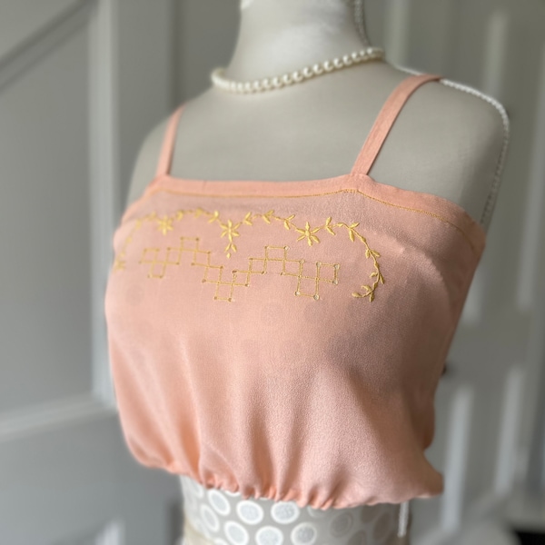 1920s peach silk camisole