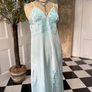 Vintage 1970 mintgrünes Unterkleid