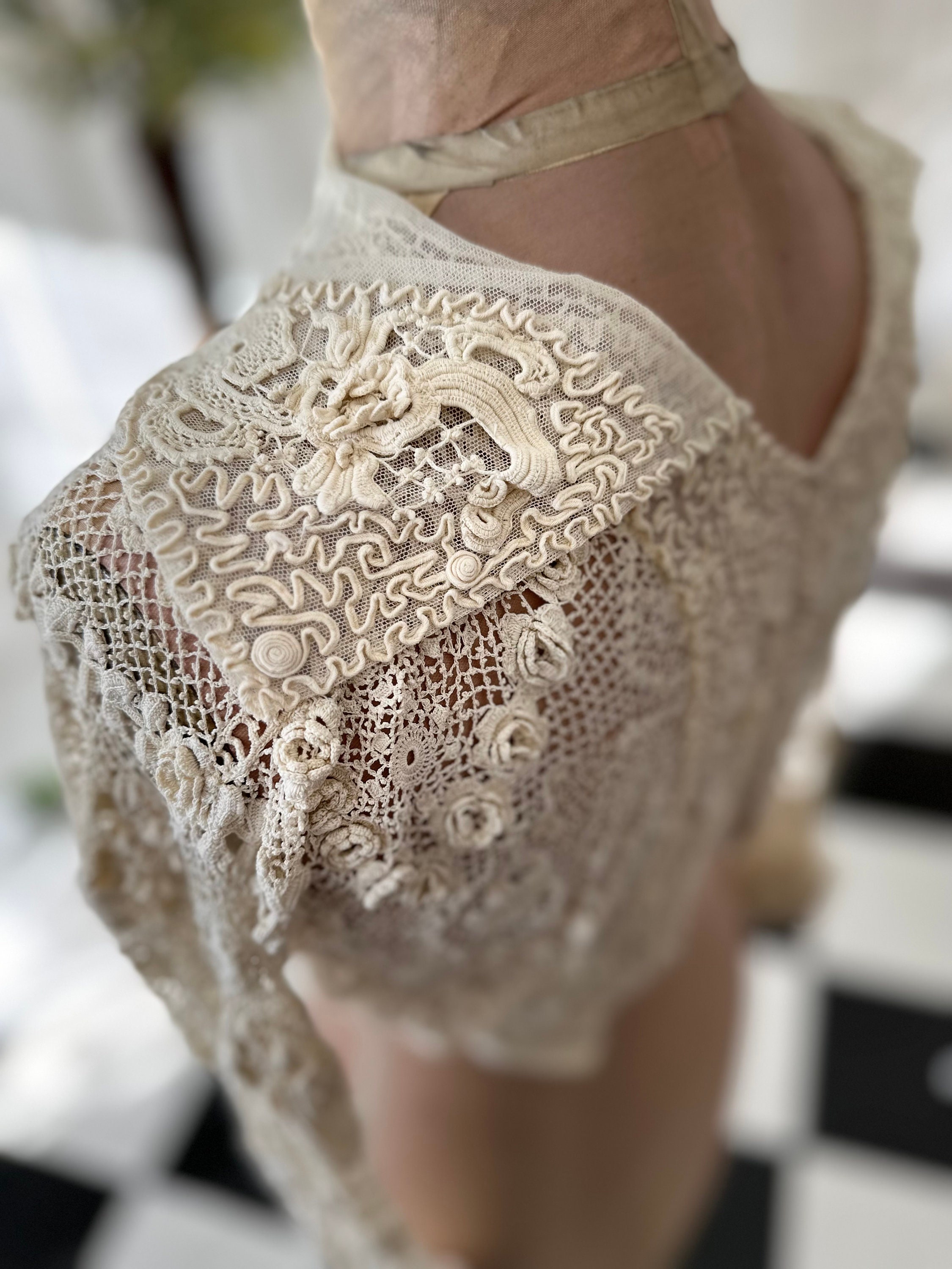 1910s Edwardian Irish Crochet Lace Blouse - Etsy