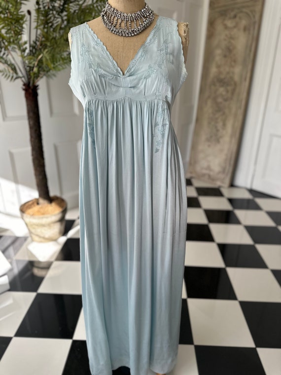 1930 blue silk slip dress - image 1