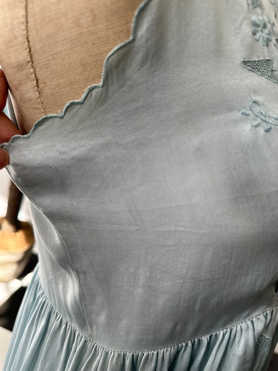 1930 blue silk slip dress - image 10