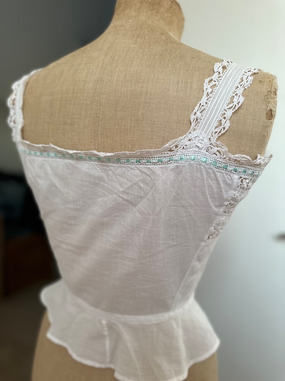 Antique 1910s corset cover chemise camisole - image 2