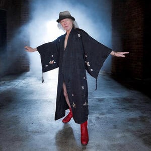 Peignoir kimono en soie gaufrée unisexe brodé à la main Art déco des années 1920 des années 1930 : Peignoir boudoir ancien