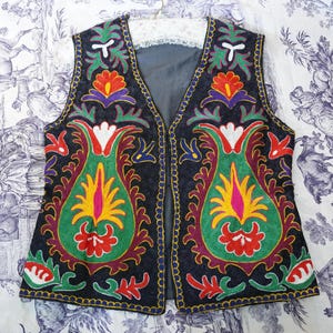 60s 70s Unisex Hand Embroidered Afghan/Indian/Persian Vest, Boho/Hippie/folk/Ethnic/Festival/Turkish/Ottoman/Afghan/Jimi Hendrix Waistcoat