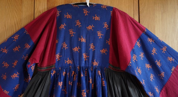 1970s Patchwork Afghan Dress, Hand Embroidered Et… - image 5