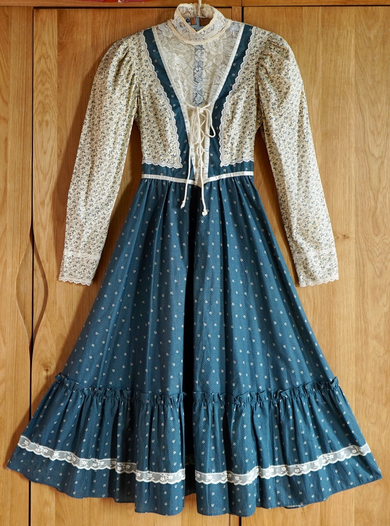 1970s Gunne Sax Lace Corset Dress: Romantic Prairie Boho Wedding - Etsy