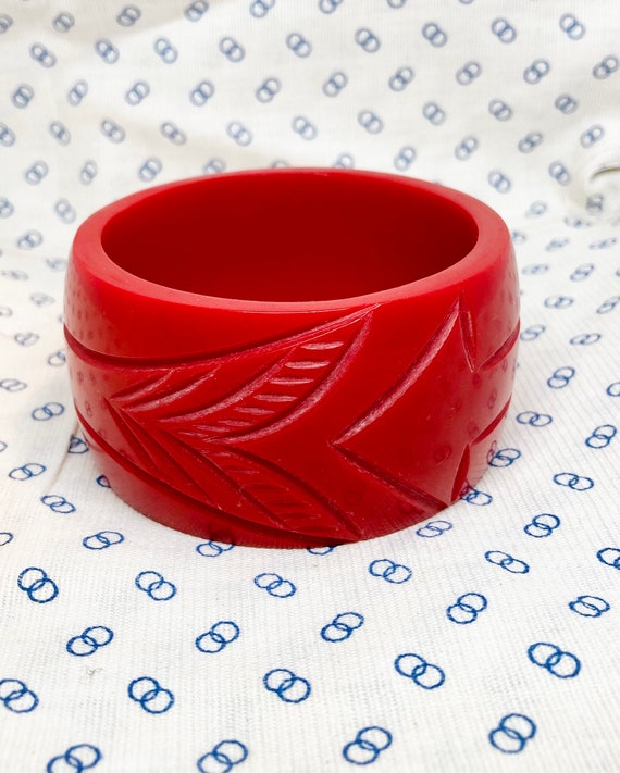 30s/40s/50s Unusual Early Plastic Chunky Cuff/ Ba… - image 3