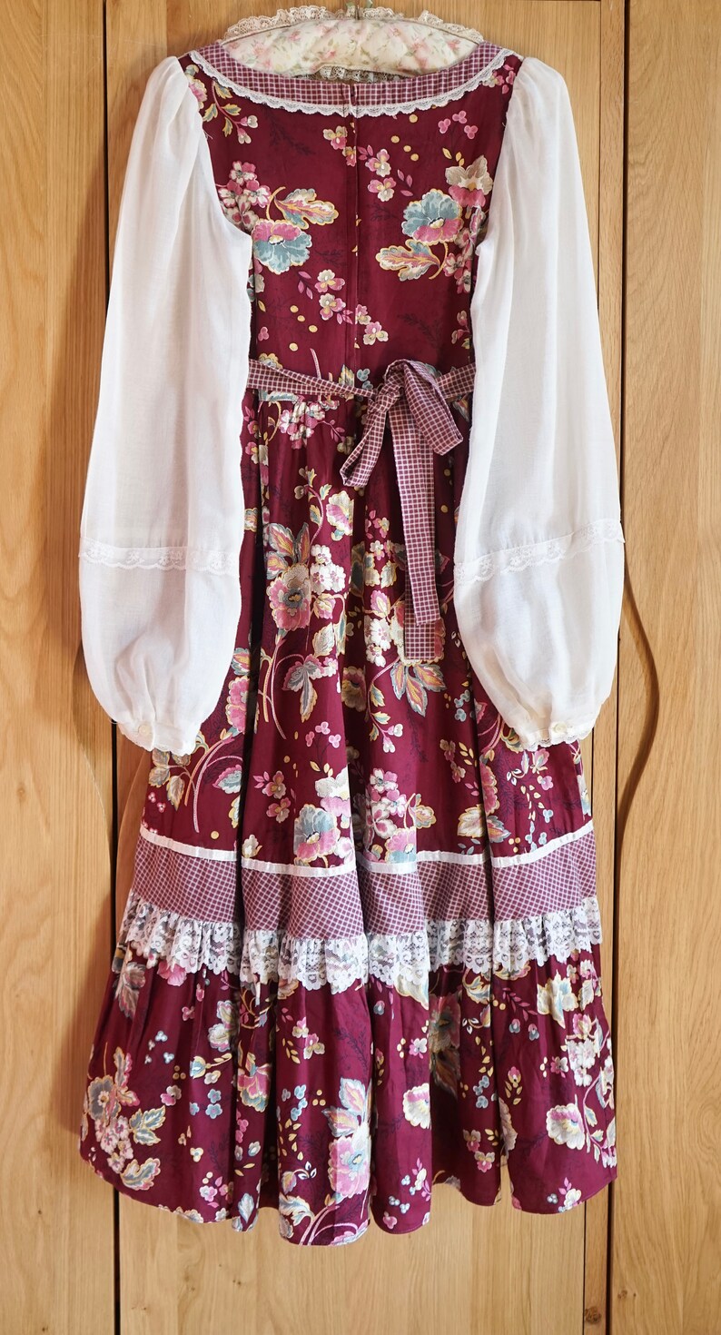 1970s Gunne Sax Floral Calico Corset Midi Dress - Etsy