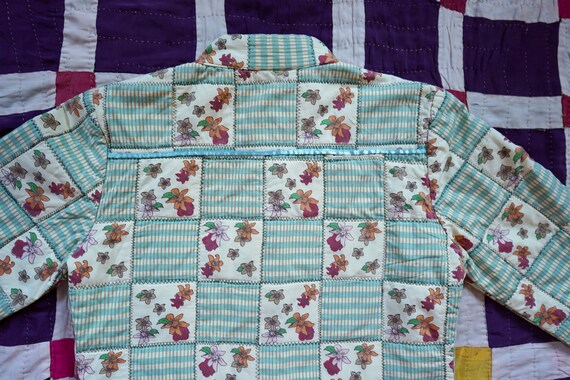 Vintage  Embroidered Patchwork Print Quilted /Pad… - image 6