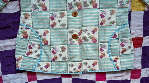Vintage  Embroidered Patchwork Print Quilted /Pad… - image 5