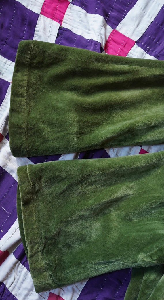 1920s-1940s Green Cotton Velvet Duster Jacket wit… - image 7