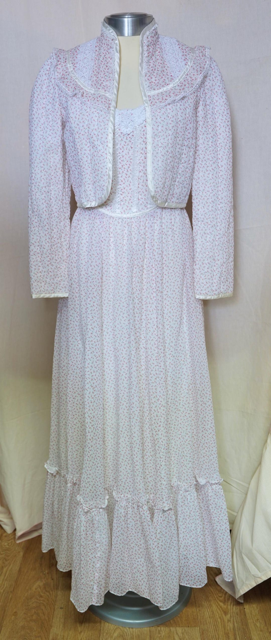 1970s Gunne Sax Maxi Dress & Quilted Jacket: Western Prairie ...