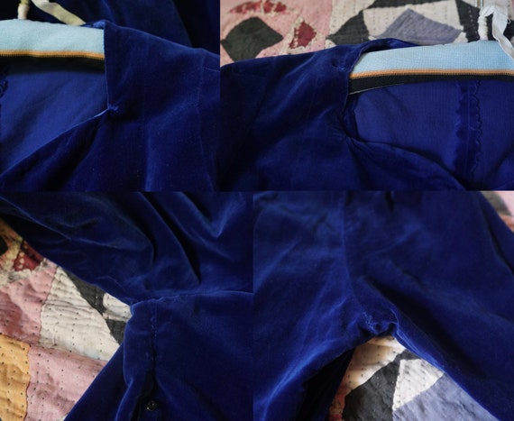 1930s 1940s Bias Cut Blue Velvet Dress, 30s 40s G… - image 10