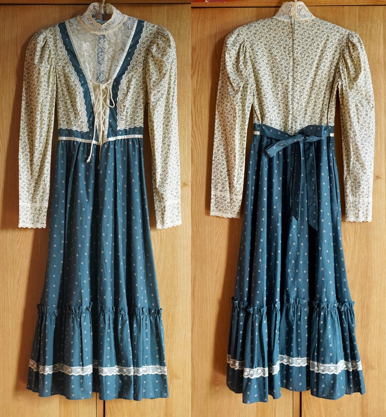 1970s Gunne Sax Lace Corset Dress: Romantic Prairie Boho Wedding - Etsy