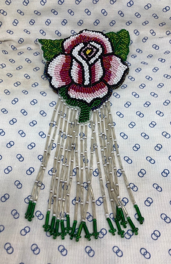 1980s does 1920s Large Handmade Beaded Flapper Hai