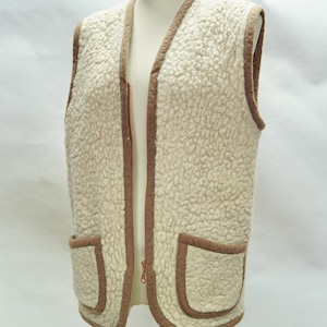 Vintage Unisex Sherpa Vest, Rustic/Country/Boho/Hippie/Folk Wool Fleece Waistcoat