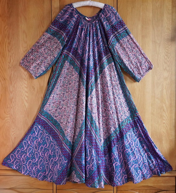 Super Rare 1970s Adini Sparkly Indian Gauze Cotton Boho/goddess