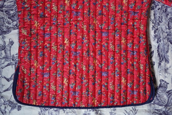 1960s 1970s Vintage Floral  Print Quilted/Padded … - image 8