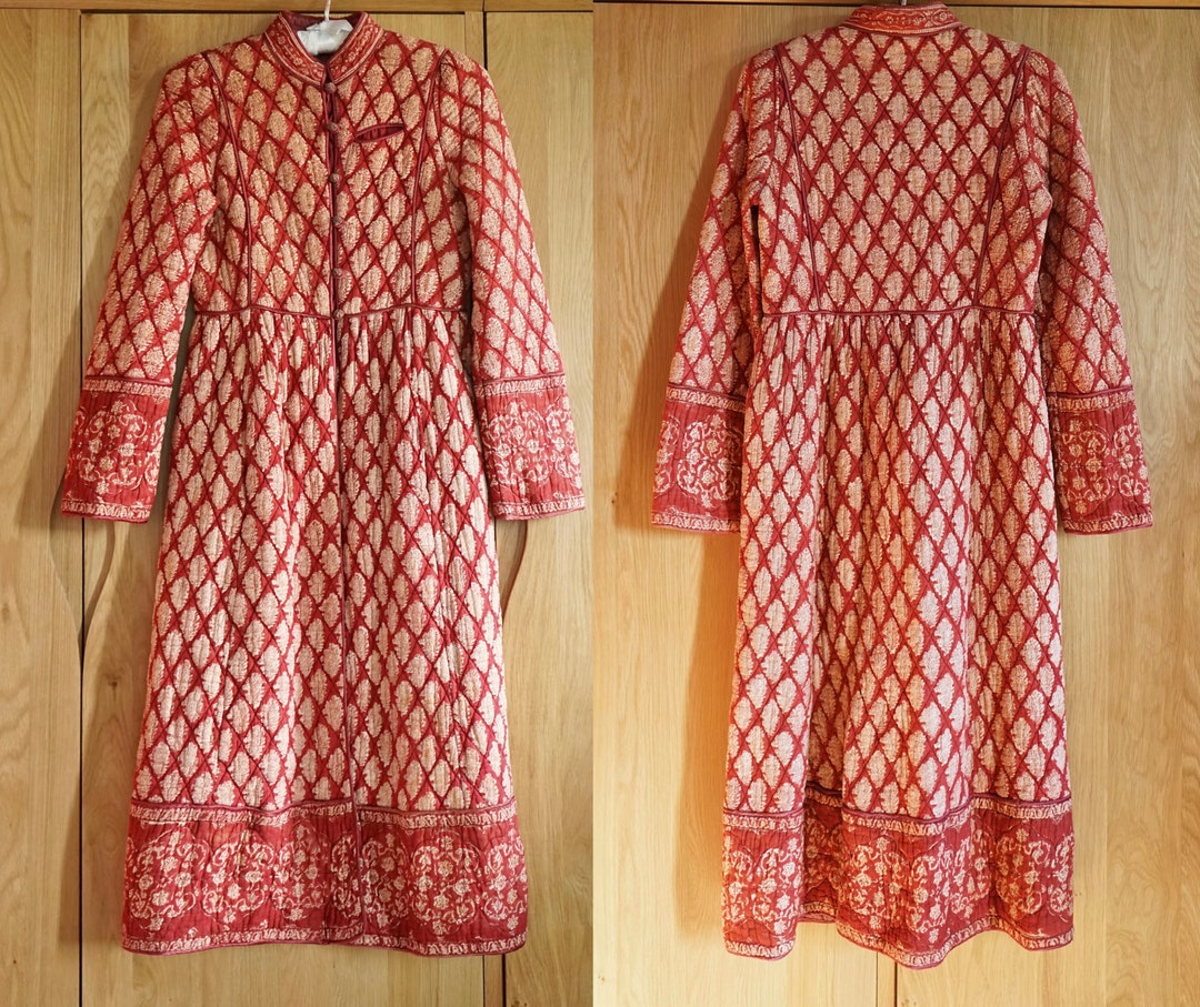 1970s Anokhi Indian Hand Block Printed Quilted/padded Indian Cotton