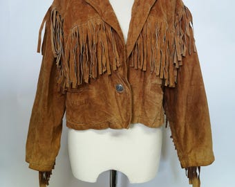 Lariat Leather Jacket Fringe 1970s - Etsy