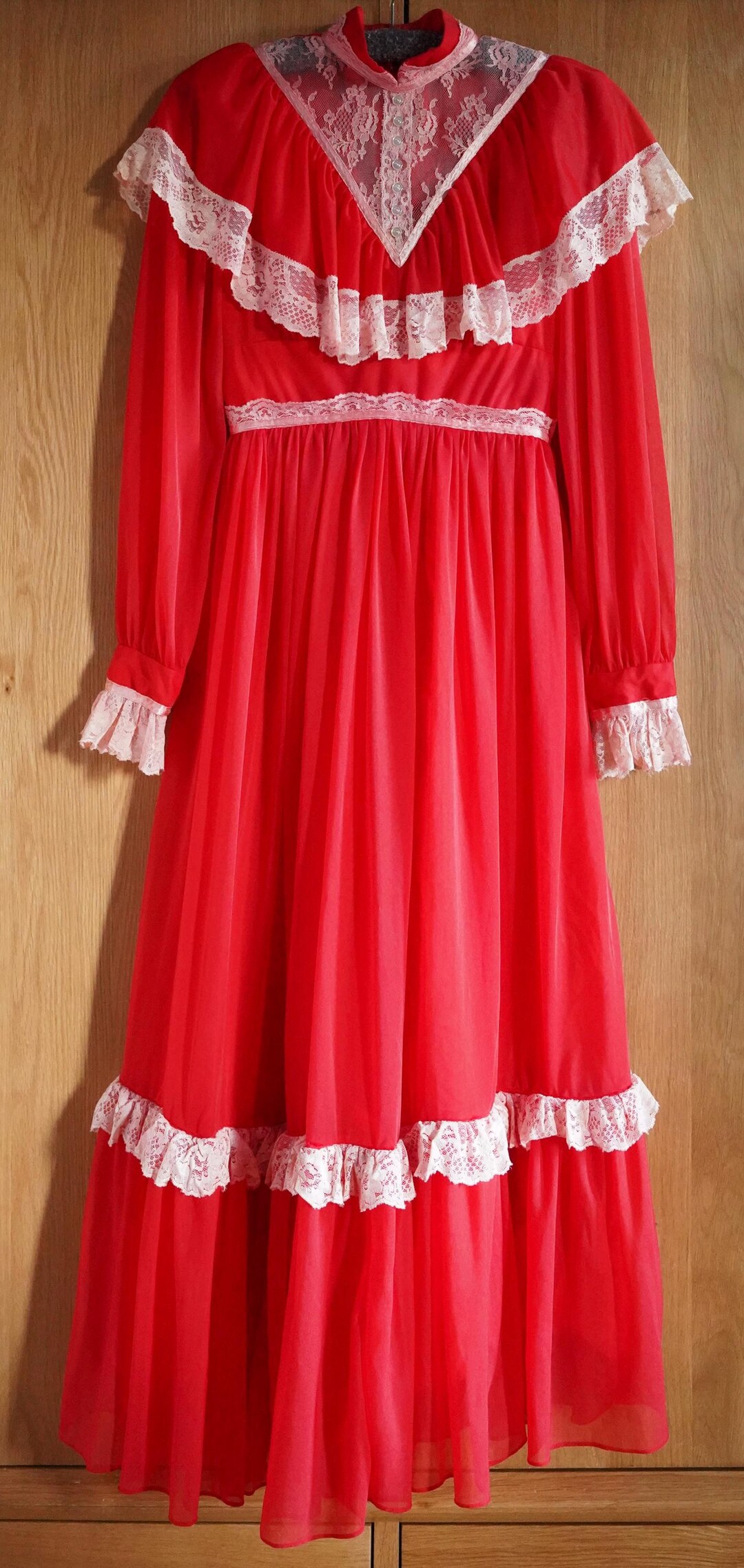 1970s Lace Maxi Dress: Vintage Gunne Sax Style, Romantic Prairie ...