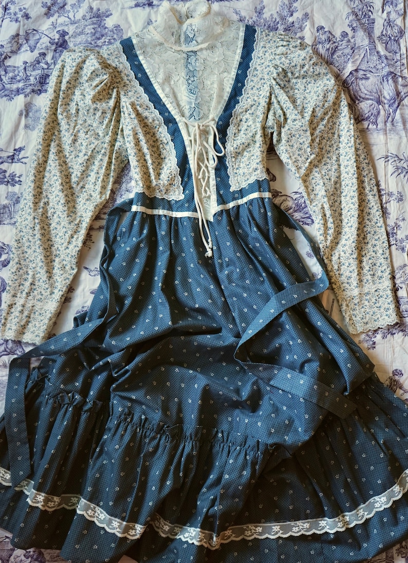 1970s Gunne Sax Lace Corset Dress: Romantic Prairie Boho Wedding - Etsy