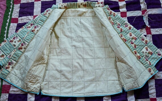 Vintage  Embroidered Patchwork Print Quilted /Pad… - image 3