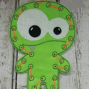 Zabawka z sznurowaniem Monster, upominki na przyjęcia, nauka w przedszkolu, gra edukacyjna dla dzieci, torba z zadaniami, prezent dla malucha do skarpety, prezent świąteczny