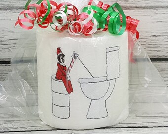 Freche Elfe Angeln In Toilette Besticktes Toilettenpapier