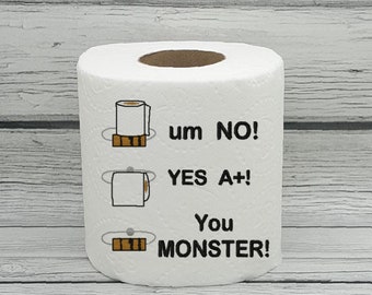 TP Roll Right Or Wrong Over Under 2 Embroidered Toilet Paper