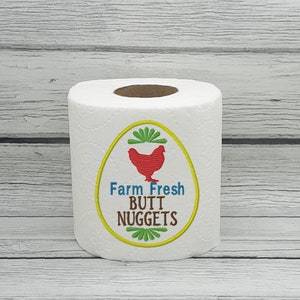 Carta igienica Farm Fresh Butt Nuggets con ricamo a forma di uovo
