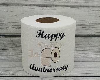 Happy 1st Paper Anniversary Embroidered Toilet Paper