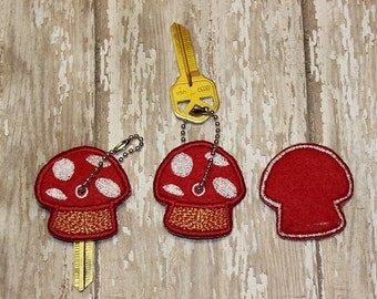 Mushroom key cover, key chain, keychain, key fob, keyfob, birthday gifts,  party favors, grab bag, Christmas gifts, stocking stuffers
