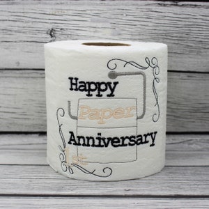 Buon 1° anniversario di carta 2 Carta igienica ricamata