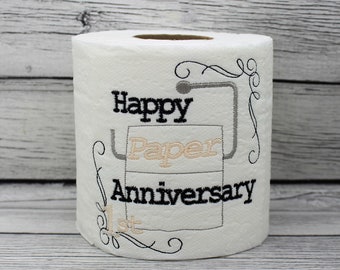 Happy 1st Paper Anniversary 2 Embroidered Toilet Paper