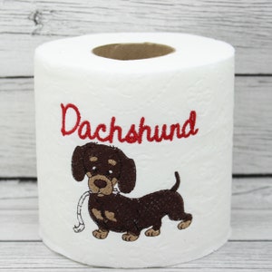 Dackel Doxie Hund besticktes Toilettenpapier Bild 2