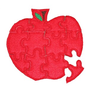 Apple Felt Puzzle, Busy Bag Games, Fine Motor Skills, Educational Montessori Toys, Sensory Play, Birthday Party Favors, Easter Basket image 2