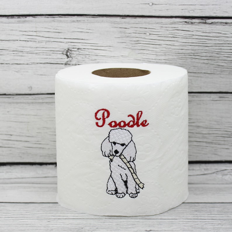 Poodle Dog Embroidered Toilet Paper image 1