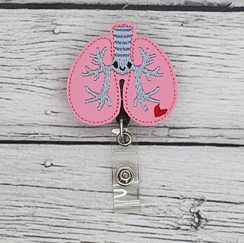 name tag holder pull medical essential worker Nurse RN Doctor Dr gift Smile Human Lungs Anatomy Badge Reel pharmacy lab Healthcare Hero