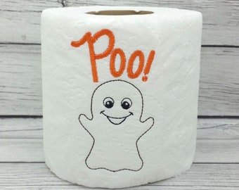 Poo! Ghost Halloween Embroidered Toilet Paper