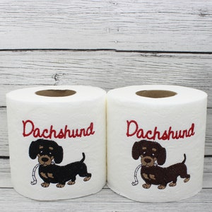 Dackel Doxie Hund besticktes Toilettenpapier Bild 1