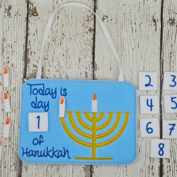 Hanukkah Countdown Calendar, Count Down To Chanukkah, Jewish Advent, Wall Hanger, Kids Menorah Candles, Kids Gifts, Childrens Holiday Toys