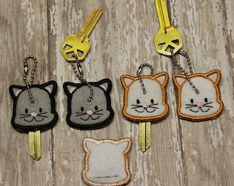 Cat key cover, key chain, animal keychain, key fob, keyfob, birthday gifts,  party favors, grab bag, Christmas gifts, stocking stuffers