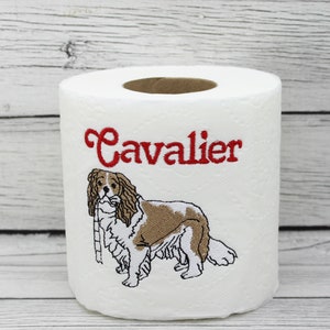 Carta igienica ricamata con cane Cavalier Spaniel