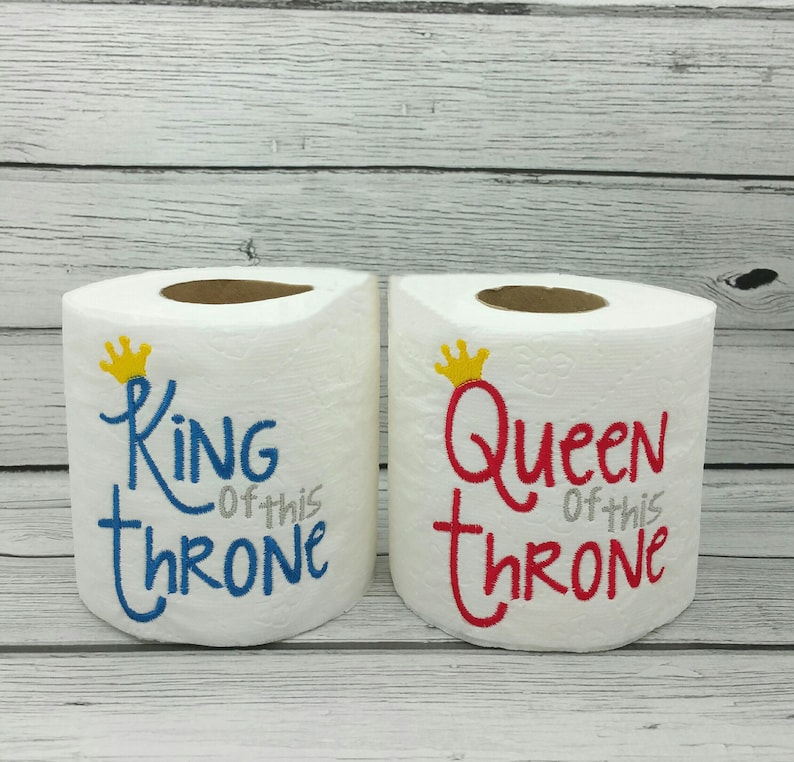 King or Queen of the Throne Embroidered Toilet Paper Etsy