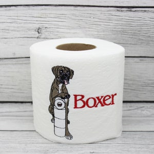 Carta igienica ricamata con cane Boxer